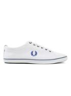 Topman Mens Fred Perry White Canvas Sneakers