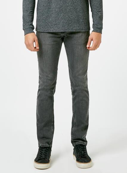 Topman Mens Grey Wash Stretch Slim Jeans