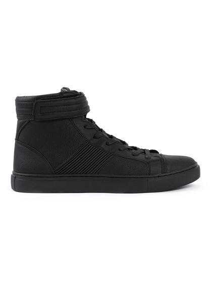 Topman Mens Black Lux Hi Tops