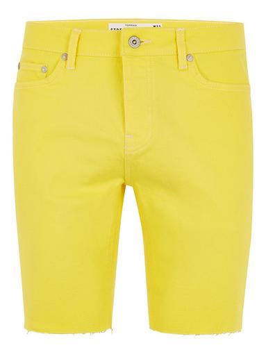 Topman Mens Yellow Stretch Skinny Shorts