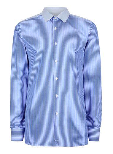 Topman Mens White Contrast Striped Smart Shirt
