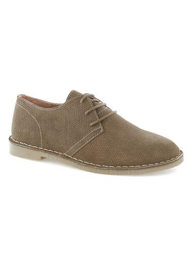 Topman Mens Khaki Suede Derby Shoes
