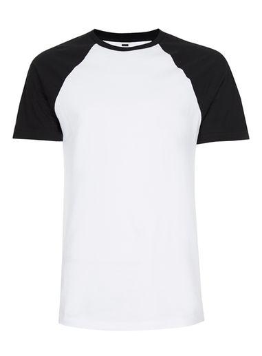 Topman Mens Black And White Raglan Sleeve T-shirt