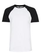 Topman Mens Black And White Raglan Sleeve T-shirt