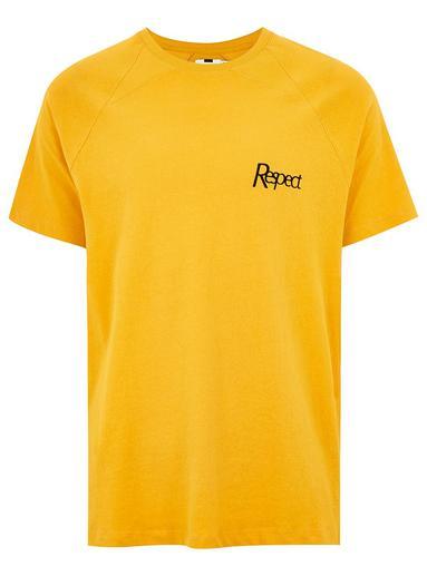 Topman Mens Gold 'respect' T-shirt