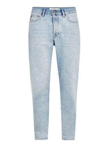 Topman Mens Blue Bleach Original Jeans