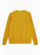 Topman Mens Yellow Mustard Roll Neck Jumper