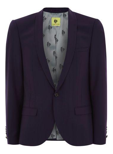 Topman Mens Noose & Monkey Purple 'ellroy' Blazer