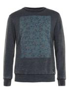 Topman Mens Black Globe Dark Grey Fleecy Sweatshirt*