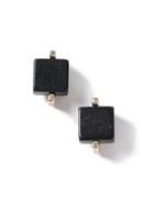 Topman Mens Gold Look And Black Square Cube Earrings*