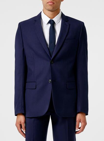 Topman Mens Evening Blue Slim Fit Suit Jacket