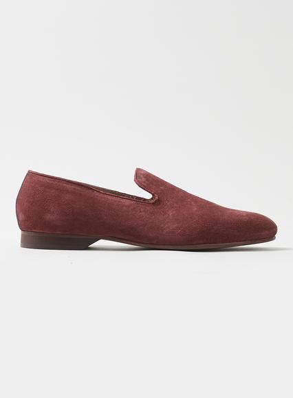 Topman Mens Red House Of Hounds Burgundy Suede Loafers