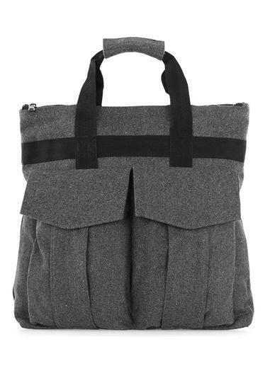 Topman Mens Grey Textured Holdall Backpack