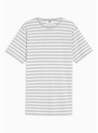 Topman Mens Grey And White Stripe T-shirt