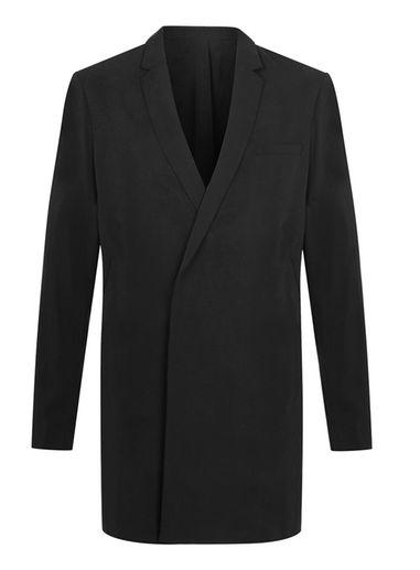 Topman Mens Lux Black Longline Tencel Duster Coat