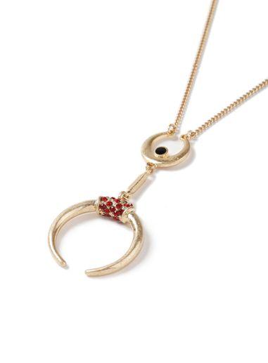 Topman Mens Red Gold Horn Necklace*