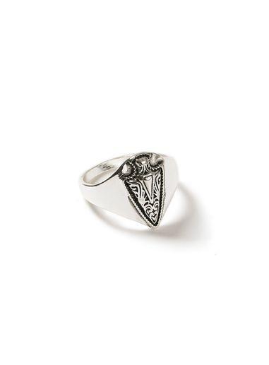 Topman Mens Silver Look Engraved Arrow Ring*