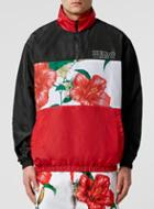 Topman Mens Hero's Heroine Red Half Zip Orchid Print Jacket*
