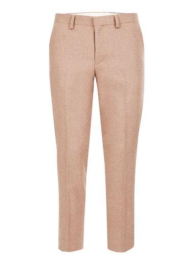Topman Mens Pink Wool Blend Skinny Fit Cropped Suit Pants