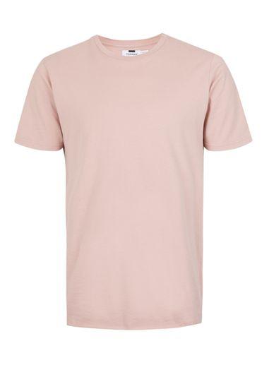 Topman Mens Pink Nibble Neck T-shirt