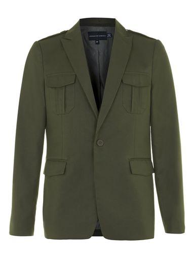 Topman Mens Green Rogues Of London Khaki Blazer