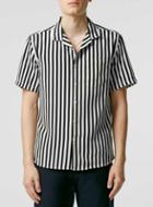Topman Mens Black Bold Stripe Short Sleeve Dress Shirt