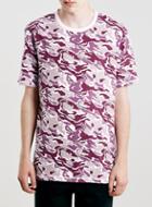 Topman Mens Red Berry Camouflage T-shirt