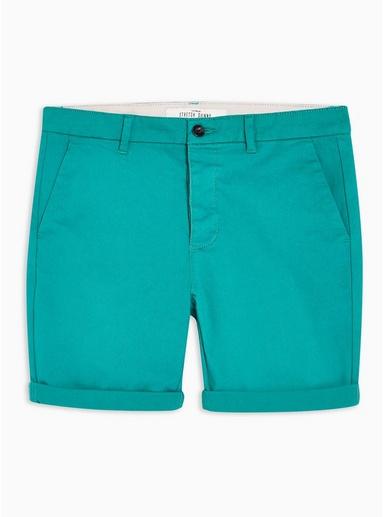 Topman Mens Green Teal Stretch Skinny Chino Shorts
