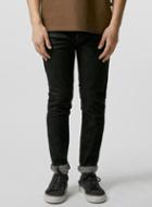 Topman Mens Ltd Washed Black Stretch Skinny Selvedge Jeans
