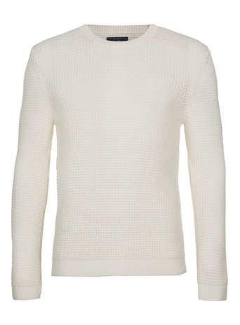 Topman White Waffle Sweater