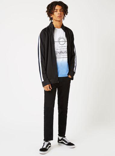 Topman Mens Blue Faded Muscle Fit Roller T-shirt