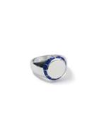 Topman Mens Blue Silver Signet Ring*