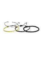 Topman Mens Silver Black And Yellow Bracelet 3 Pack*