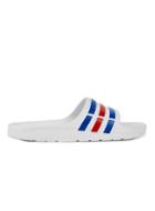 Topman Mens Adidas Neo Duramo Slide White, Blue And Red Sandals