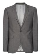 Topman Mens Mid Grey Textured Skinny Fit Suit Jacket
