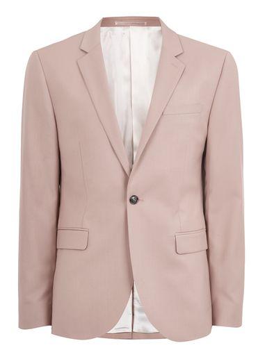 Topman Mens Rosedust Pink Skinny Fit Suit Jacket