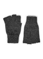 Topman Mens Black And Grey Twist Yarn Fingerless Gloves