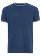 Topman Mens Navy Blue Tipped Muscle Ringer T-shirt