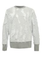 Topman Mens Mid Grey Topman Design Grey Distressed Sweatshirt