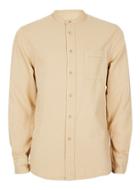 Topman Mens Brown Stone Washed Twill Casual Shirt