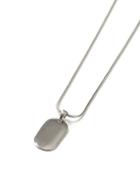 Topman Mens Silver Look Oval Tag Necklace*