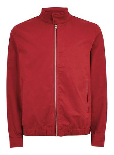 Topman Mens Pink Red Side Stripe Harrington Jacket