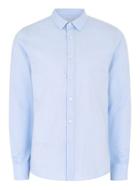 Topman Mens Light Blue Herringbone Premium Shirt
