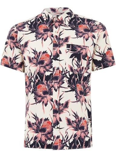 Topman Mens Multi Floral Printed Classic Shirt