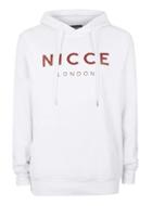 Topman Mens Nicce White And Red Logo Hoodie