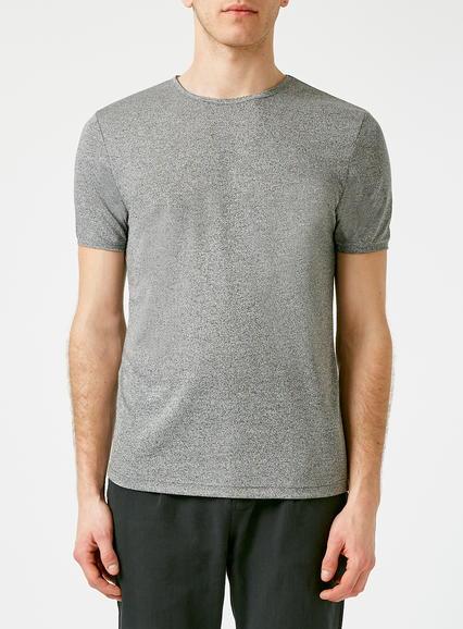 Topman Mens Grey And White Slim Fit T-shirt