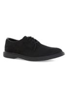 Topman Mens Black Suede Embossed Derby Shoes