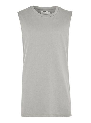 Topman Mens Grey Oversized Tank Top