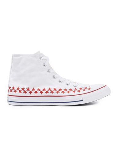 Topman Mens Converse White Print Hi Top Sneakers
