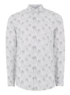 Topman Mens Selected Homme's White Printed Long Sleeve Shirt